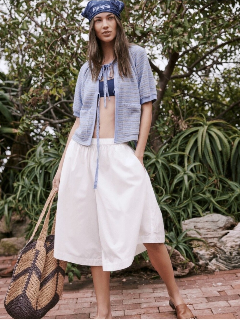 Free-est by Free People White Cropped Luca Culotte Shorts - Picture 2 of 11
